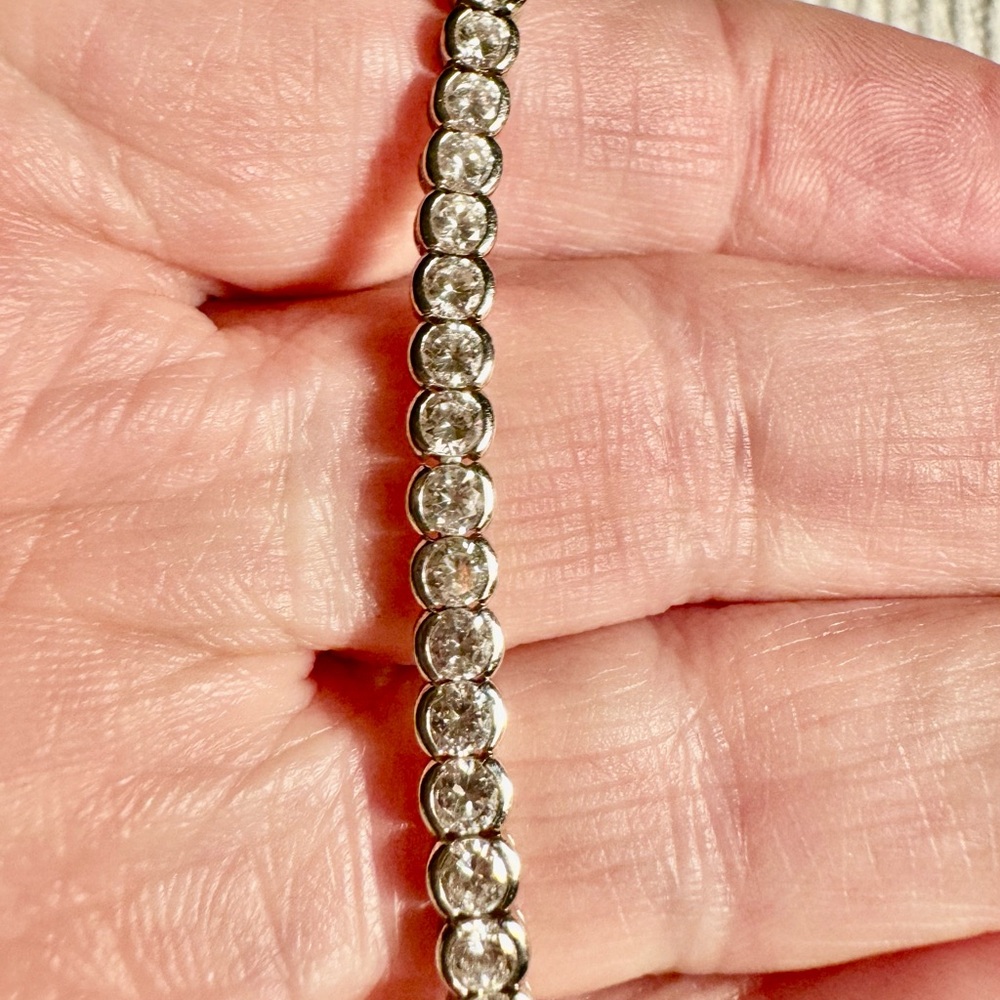 14k white gold cz tennis bracelet